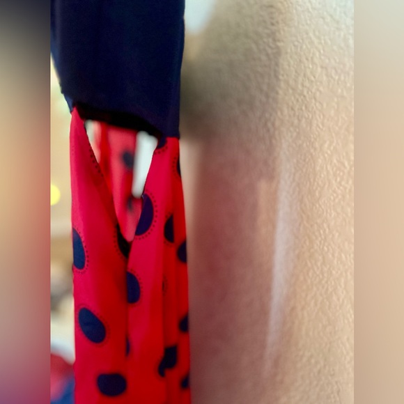 Navy Blue , Red skirting with Polka Dots Summer Dress - Picture 5 of 9